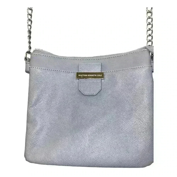 Kenneth Cole Reaction Crossbody purse. Gray, pre-loved Zip - Picture 1 of 11